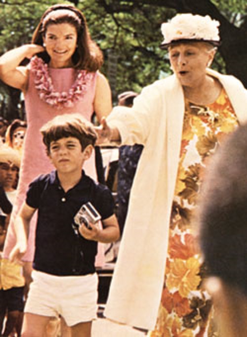 Jackie and John Kennedy Kamokila Campbell at Kamehameha Day ceremonies, 1966 Jackie and John Kennedy Kamokila Campbell at Kamehameha Day ceremonies, 1966.