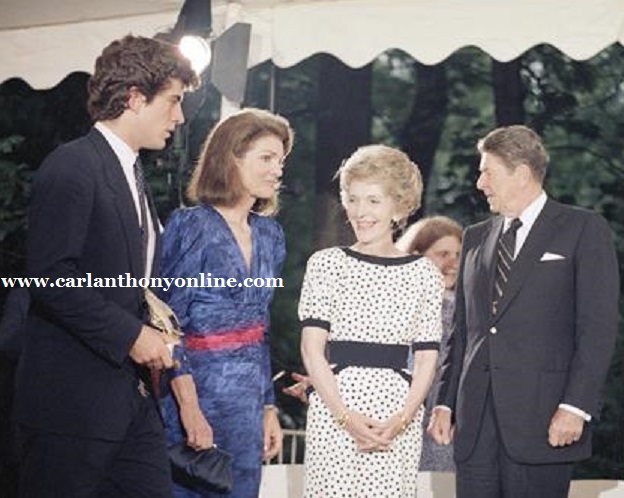 John joined his mother at a JFK Library fundraiser held at Teddy Kenendy's home attended by the President and Mrs. Reagan, 1985. John joined his mother at a JFK Library fundraiser held at Teddy Kenendy's home attended by the President and Mrs. Reagan, 1985.