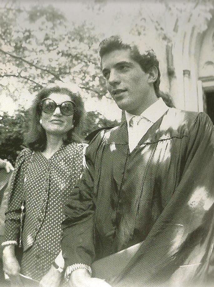 Mrs. Onassis at her son's Brown University graduation ceremony in June of 1983. Mrs. Onassis at her son's Brown University graduation ceremony in June of 1983.