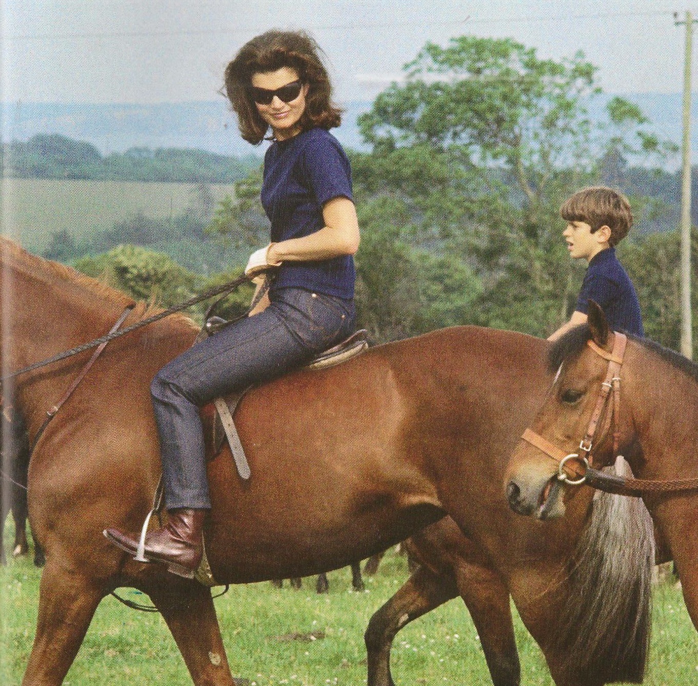 Mother and son riding in Ireland, 1967. Mother and son riding in Ireland, 1967.
