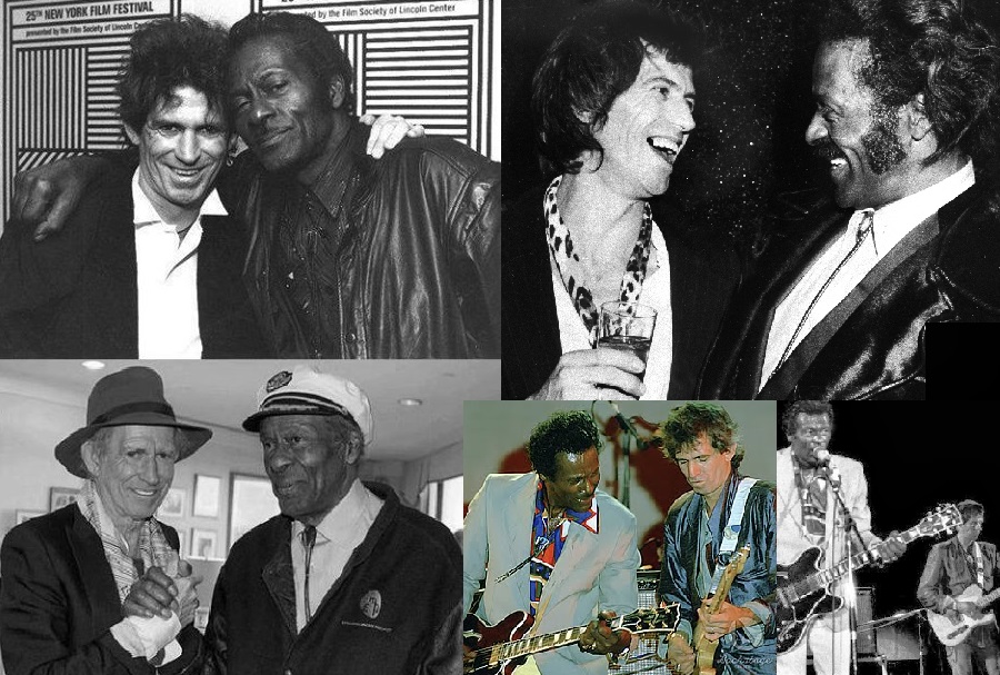 Chuck Berry and Keith Richards performing together over the years.