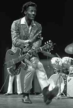 Legend Chuck Berry not only integrated the rhythm and blues sound into rock and roll but also his humorous "duck walk," an affectation from childhood.