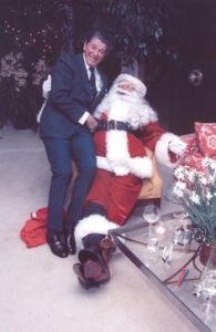 Reagan sits on Santa's lap.