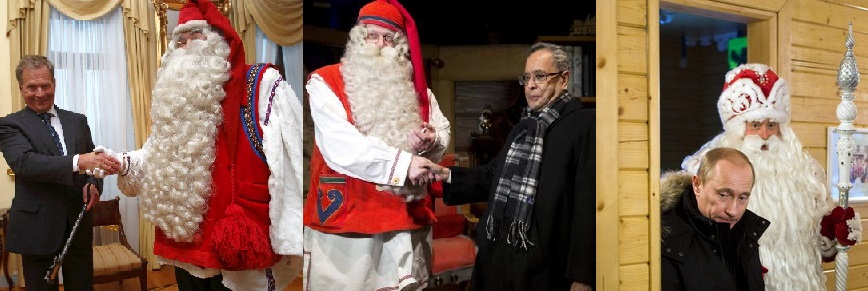 The Presidents of Finland, India and Russia greet their versions of Santa Claus with considerably less cheer than their American counterparts.