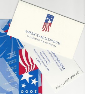 Invite to the Millennium Gala on New Year's Eve 1999.