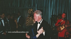 The President and his daughter dancing to the Marine Band.