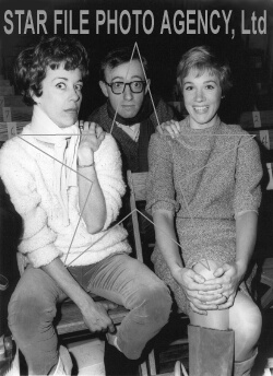 Julie Andrews Carol Burnett and Woody Allen during rehearsals for the LBJ Inaugural Gala.