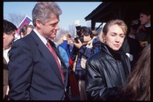 Hillary Clinton's first presidential campaign - for her husband, 1992.