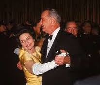 Lyndon and Lady Bird Johnson dancing at one of the Inaugural Balls.