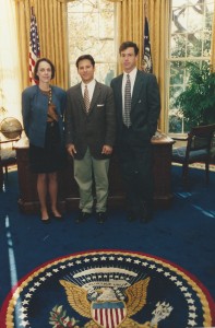 Ellen, me and Rich in the Oval Office, 1994.