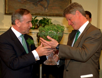 Bill Clinton receives his first shamrocks as President, 1993.