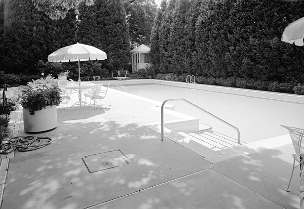 The outdoor pool installed by President Gerald Ford.