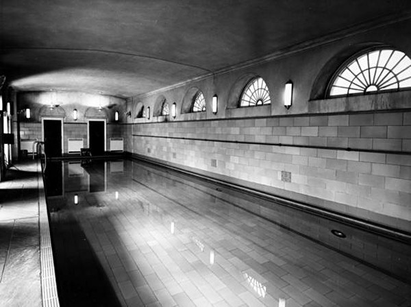 The indoor White House pool the year the Trumans moved out for renovations.