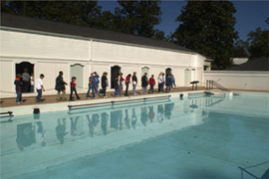 Franklin Roosevelt's pool at Warm Springs, Georgia, at the polio therapeutic and rehabilitations center he established there.