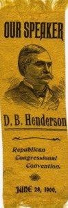 A ribbon during Henderson's election as Speaker.