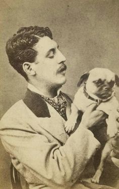 A Victorian and his pug.