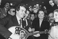 Jackie Onassis said she felt "homesick" in 1980 when she heard traditional bouzaki music played at a Greek-American fundraiser in Astoria, New York on behalf of Teddy Kennedy's race in the March, 1980 New York primary.