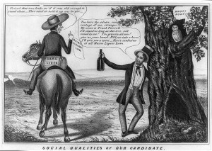 A political cartoon during the campaign had tried to assail Pierce for reports of his heavy drinking as a Congressman.