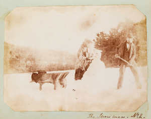 An 1853 photograph is the earliest known of a snowman.
