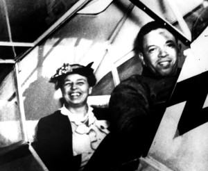First Lady Eleanor Roosevelt supported the Civilian Pilot Training Program and the War Training Service. She is pictured here in a Piper J-3 Cub trainer with C. Alfred Chief Anderson, a pioneer black aviator and respected instructor at Tuskegee Institute. (U.S. Air Force photo)
