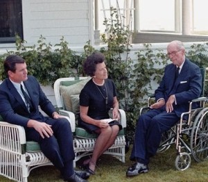 After the assassination of Robert Kennedy, Teddy and Rose Kennedy gave a television interview while Joe Kennedy sat silently in his wheelchair. He died a year later.