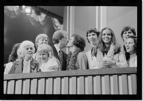 Following his official nomination as the 1976 Democratic presidential candidate at the convention in New York that summer, a goal towards which Rosalynn Carter had worked perhaps even harder than her husband to attain for him, Jimmy and Rosalynn Carter seemed lost in their own private moment amid such a public event.