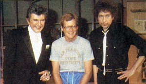 Liberace and Dave, along with a bewildered Dylan.