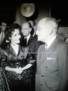 Liz Taylor meets Harry Truman, the President hosting a White House reception.