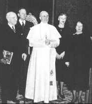 Harry and Bess Truman with Pope Pius during their world tour in 1958.