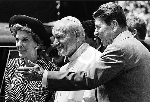 The Reagans with the Pope in Miami for World Youth Day, 1987.