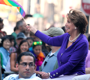 Nancy Pelosi at the San Francisco LGBT Pride Parade.