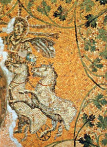 An ancient mosaic blended the figures of Christ and the sun god.