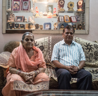 Jindal's aunt and first cousin in their Punjah, India home. (Washington Post)