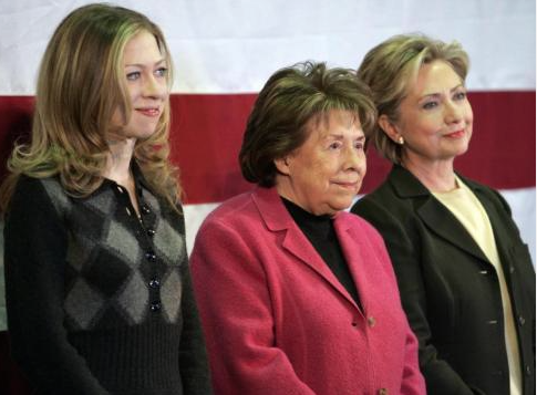 Hillary Clinton with her daughter and mother during the 2008 presidential primary races.
