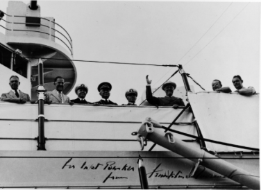 President Franklin Roosevelt aboard the U.S.S. Houston which he took for his first trip into Cuban waters.