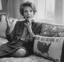 Nancy on the sofa, West Sitting Hall 1981.