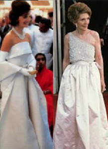 Nancy Reagan was criticized not for the style of her clothing but her acceptance of them as loans - which became gifts. Jackie Kennedy's father-in-law underwrote the great expense of hers.