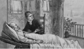 Lucretia Garfield took charge of her wounded husband's sickroom by the time she'd returned to the White House on the Fourth of July 1881. (LC)