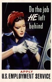 Wartime propoganda made clear that women were working in jobs until men returned to resume them.