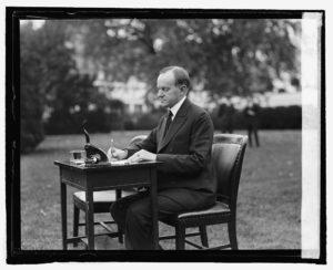 On October 30, 1924 incumbent President Calvin Coolidge posed on the White House south lawn, making his choices on an absentee ballot. It was likely a painful moment. Just four months earlier his teenage son and namesake had died from blood poisoning. Only after serving his full term did Coolidge admit that "the power and the glory of the presidency" had died when he lost his son.