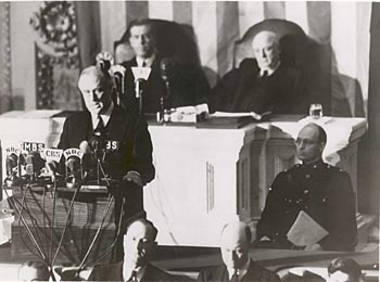 Seventy-four years ago today, President Franklin D. Roosevelt delivers his declaration of war against Japan and its allies, to Congress.