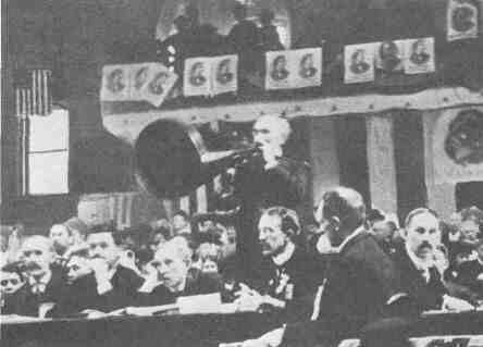 Speaker Cannon used a megaphone to make his point clear to Congress.