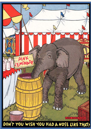 Myth ties pink lemonade to the circus. (etsy)