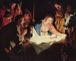 A depiction of the birth of Jesus Christ.