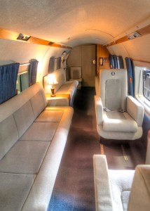 Inside Marine One, the presidential helicopter.