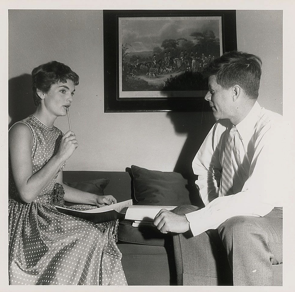 Although there is evidence that Jackie Kennedy drafted some of his public statements and edited his outgoing correspondence, the earliest evidence that she edited his speeches began with his formal public announcement that he was seeking his party's 1960 presidential nomination.