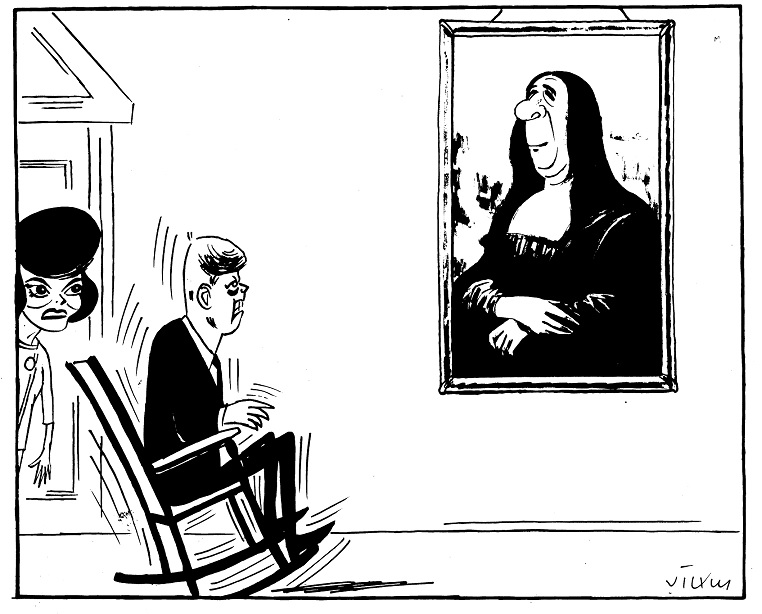After Jackie Kennedy persuaded the French government to loan the iconic Mona Lisa painting, the President was seen as being shaken up a bit that his wife seemed to have more influence over President DeGaulle than he did.
