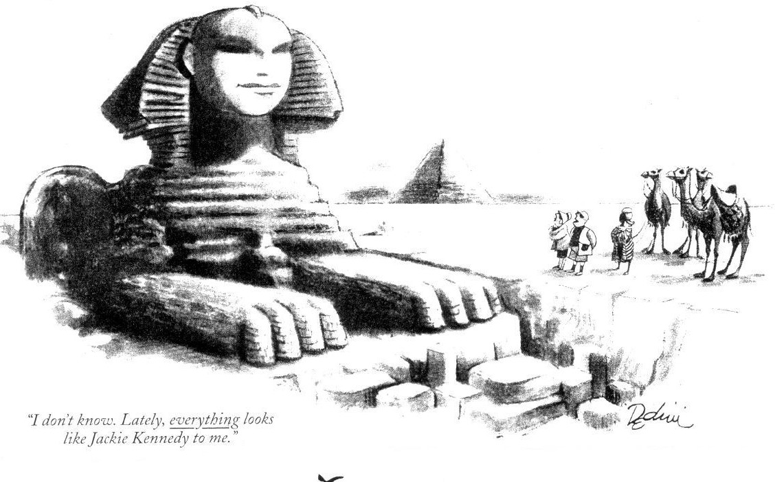 The American First Lady's  image was everywhere - or so it seemed, as this cartoon implies.