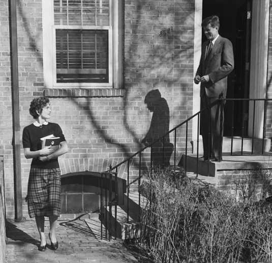 The first home of newlyweds Jack and Jackie Kennedy was a narrow brick townhouse in the Georgetown section of Washington, D.C.