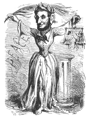 Lincoln as Lady Columbia the fair lady who promises to keep things balanced and peaceful.